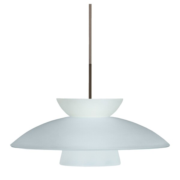 Besa Lighting Trilo 15 Cord Pendant, Frost, Bronze Finish, 1x9W LED 1JT-451325-LED-BR - main